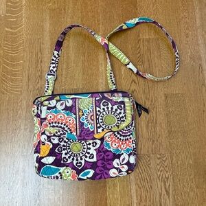 Vera Bradley Hipster Retired Plum Crazy Pattern Crossbody Shoulder Bag Purse